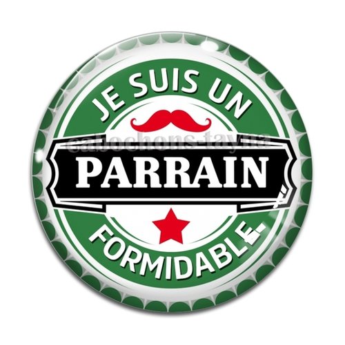 Cabochon parrain formidable, cabochon résine, verre rond différente taille