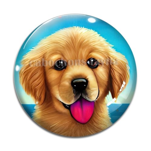 Cabochon chien, cabochon résine, verre rond différente taille