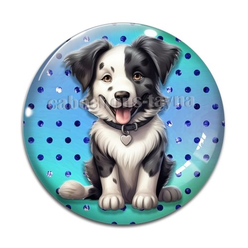 Cabochon chien, cabochon résine, verre rond différente taille