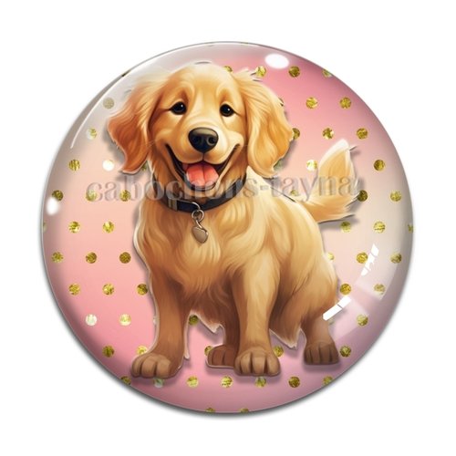 Cabochon chien, cabochon résine, verre rond différente taille