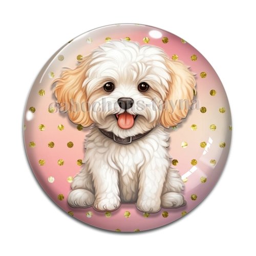 Cabochon chien, cabochon résine, verre rond différente taille