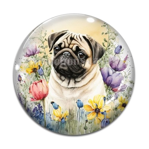 Cabochon chien, cabochon résine, verre rond différente taille