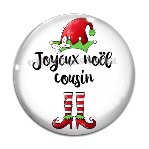 Cabochon joyeux noël cousin, cabochon résine, verre rond différente taille