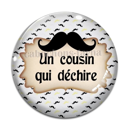 Cabochon cousin qui déchire, cabochon résine, verre rond différente taille
