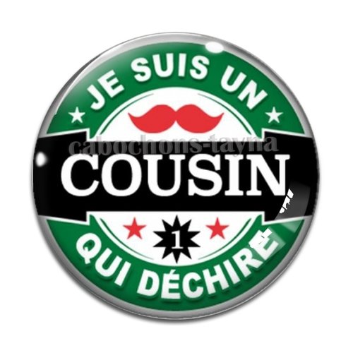 Cabochon cousin qui déchire, cabochon résine, verre rond différente taille