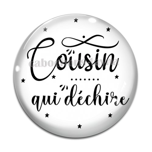 Cabochon cousin qui déchire, cabochon résine, verre rond différente taille