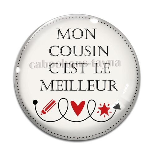 Cabochon meilleur cousin, cabochon résine, verre rond différente taille