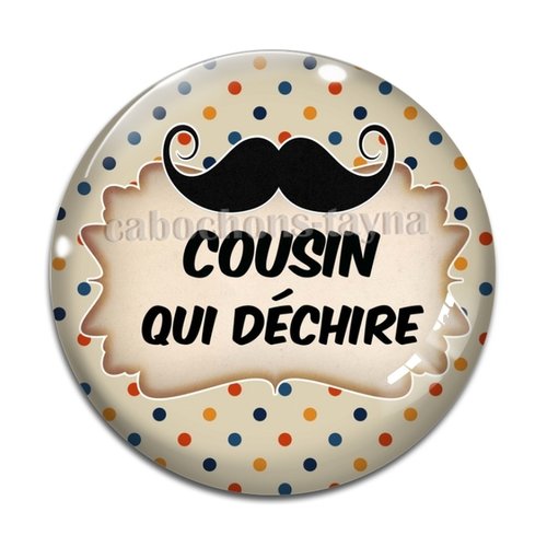 Cabochon cousin qui déchire, cabochon résine, verre rond différente taille