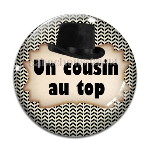 Cabochon un cousin au top, cabochon résine, verre rond différente taille