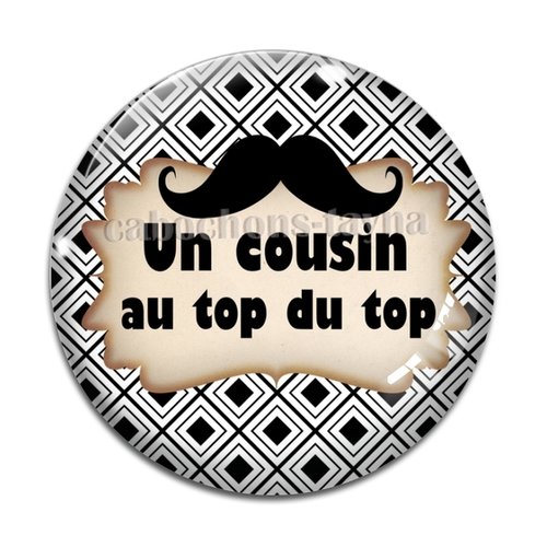 Cabochon un cousin au top, cabochon résine, verre rond différente taille