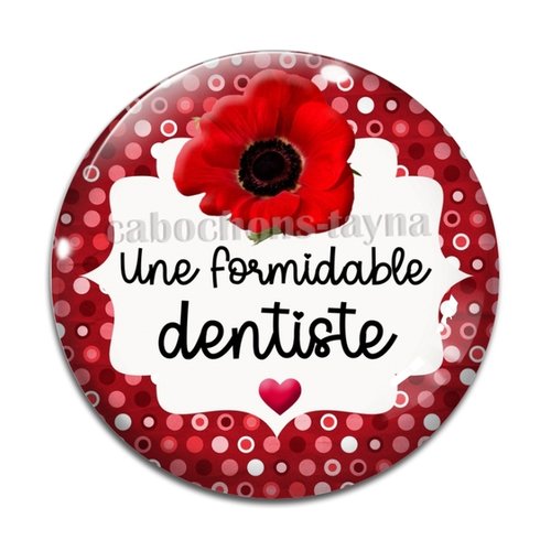 Cabochon dentiste femme, cabochon résine, verre rond différente taille