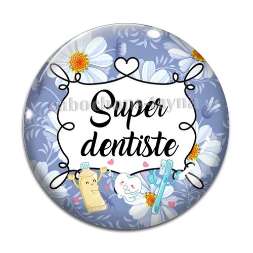 Cabochon dentiste femme, cabochon résine, verre rond différente taille