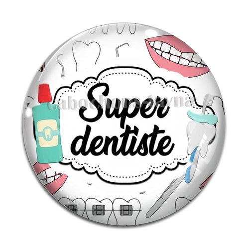 Cabochon dentiste homme, cabochon résine, verre rond différente taille