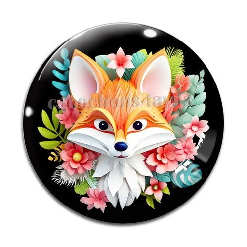 Cabochon renard, cabochon résine, verre rond différente taille