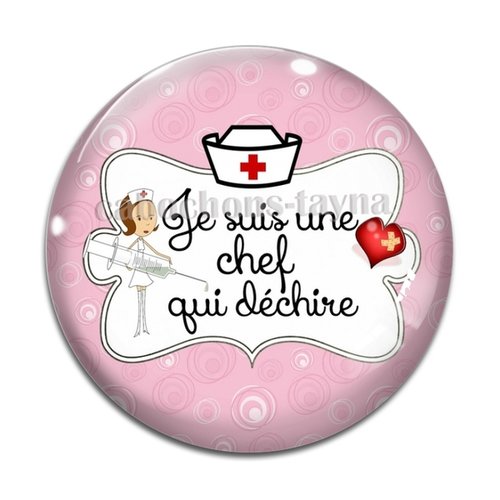 Cabochon je suis une chef qui déchire, cabochon résine, verre rond différente taille