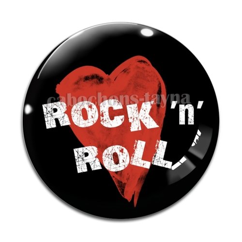 Cabochon rock e roll, cabochon résine, verre rond différente taille