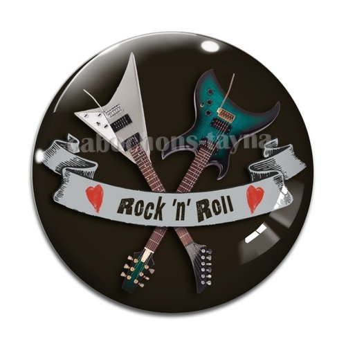 Cabochon rock e roll, cabochon résine, verre rond différente taille