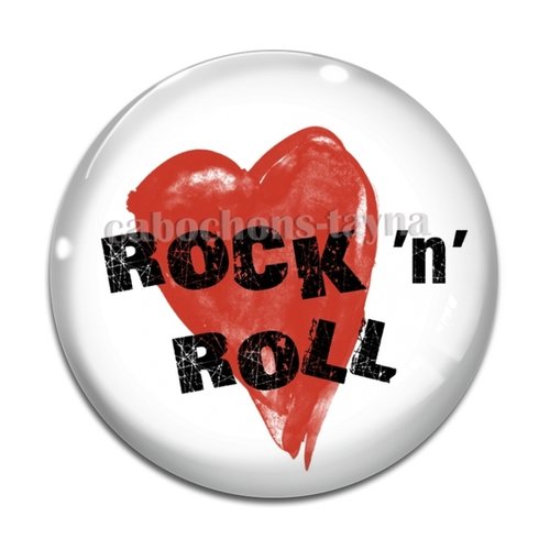 Cabochon rock e roll, cabochon résine, verre rond différente taille