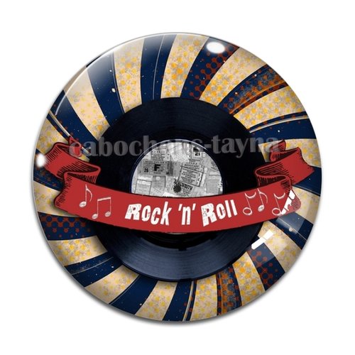 Cabochon rock e roll, cabochon résine, verre rond différente taille