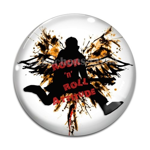 Cabochon rock e roll, cabochon résine, verre rond différente taille