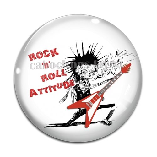 Cabochon rock e roll, cabochon résine, verre rond différente taille