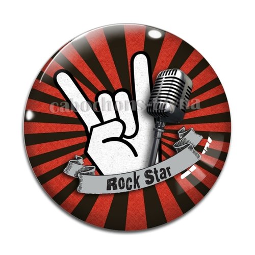 Cabochon rock star, cabochon résine, verre rond différente taille