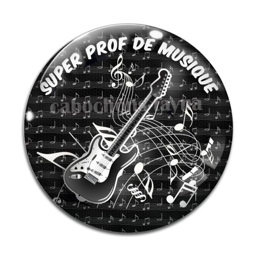 Cabochon prof de musique, cabochon résine, verre rond différente taille