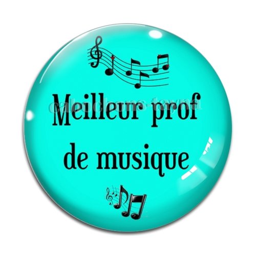 Cabochon prof de musique, cabochon résine, verre rond différente taille