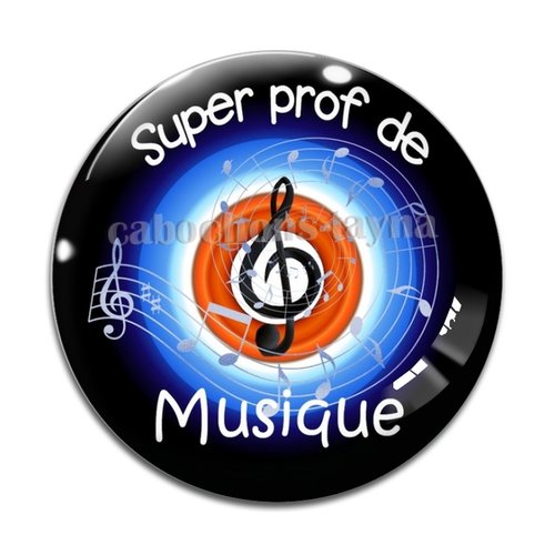 Cabochon prof de musique, cabochon résine, verre rond différente taille