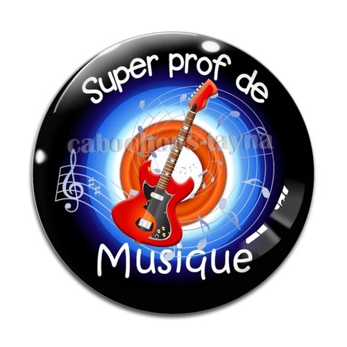 Cabochon prof de musique, cabochon résine, verre rond différente taille