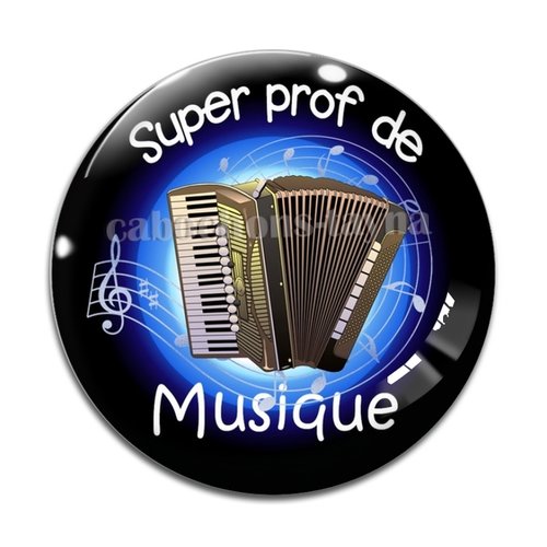 Cabochon prof de musique, cabochon résine, verre rond différente taille