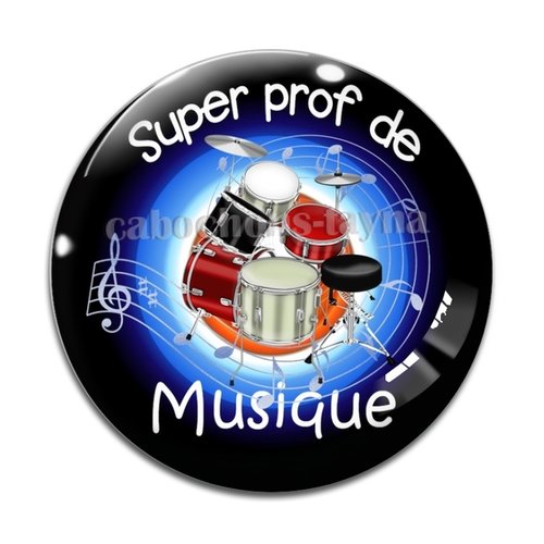 Cabochon prof de musique, cabochon résine, verre rond différente taille