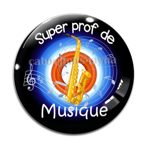 Cabochon prof de musique, cabochon résine, verre rond différente taille