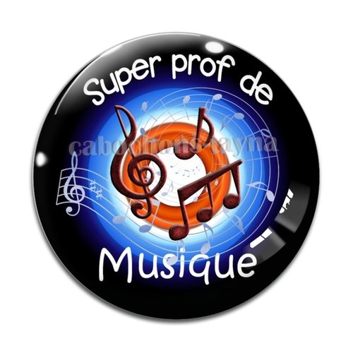 Cabochon prof de musique, cabochon résine, verre rond différente taille