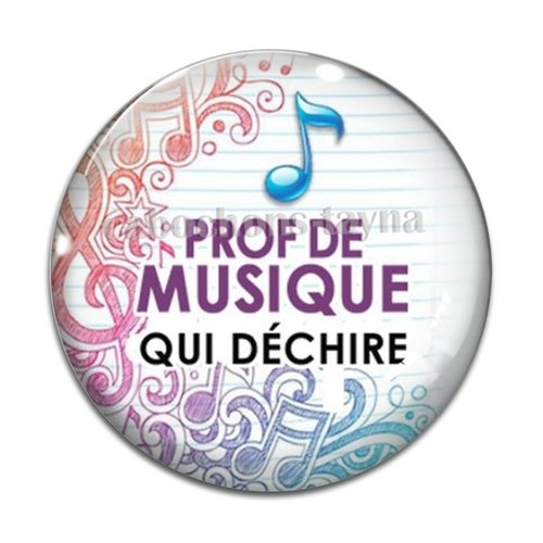 Cabochon prof de musique, cabochon résine, verre rond différente taille