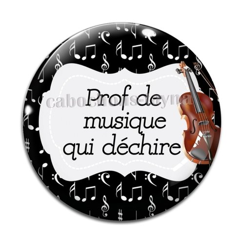 Cabochon prof de musique, cabochon résine, verre rond différente taille