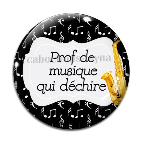 Cabochon prof de musique, cabochon résine, verre rond différente taille