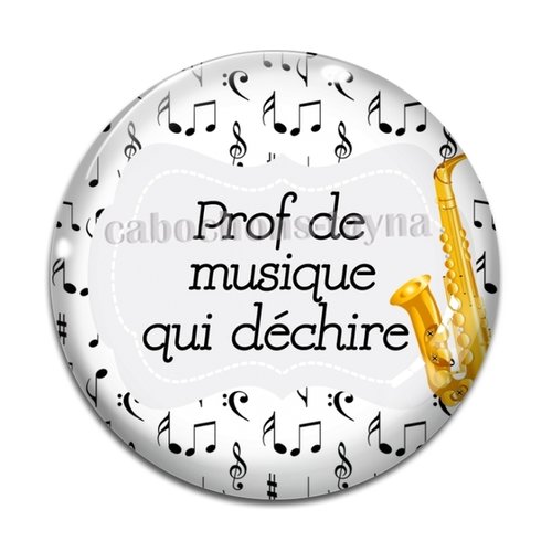 Cabochon prof de musique, cabochon résine, verre rond différente taille