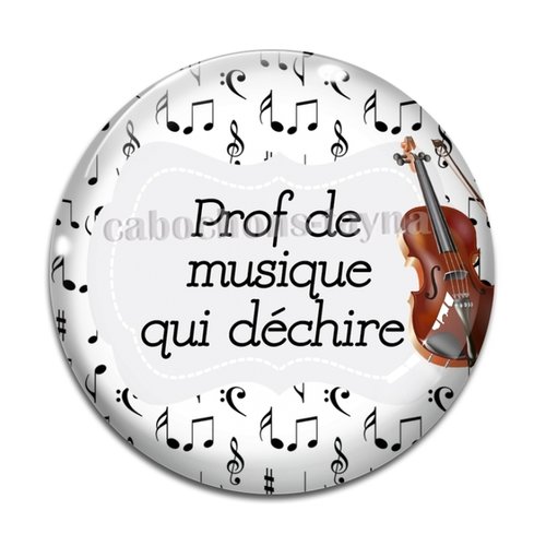 Cabochon prof de musique, cabochon résine, verre rond différente taille