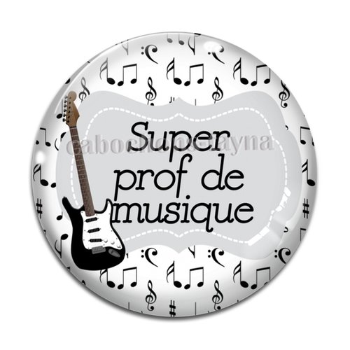 Cabochon prof de musique, cabochon résine, verre rond différente taille