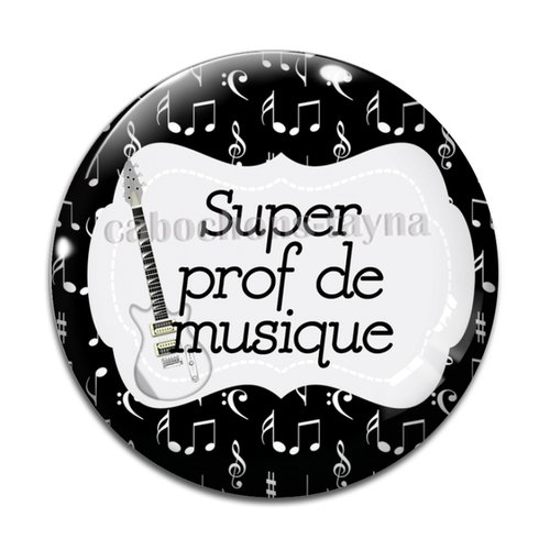 Cabochon prof de musique, cabochon résine, verre rond différente taille