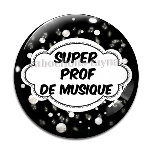 Cabochon prof de musique, cabochon résine, verre rond différente taille