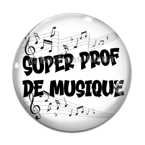 Cabochon prof de musique, cabochon résine, verre rond différente taille