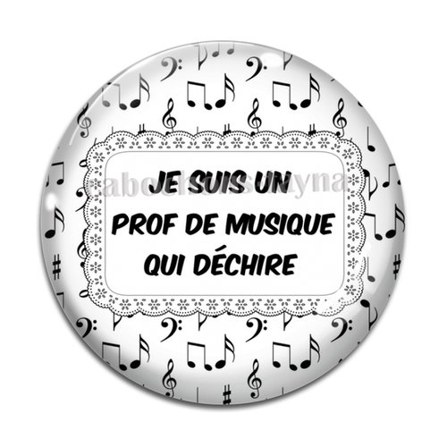 Cabochon prof de musique, cabochon résine, verre rond différente taille