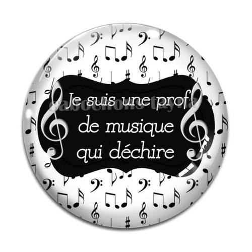 Cabochon prof de musique, cabochon résine, verre rond différente taille