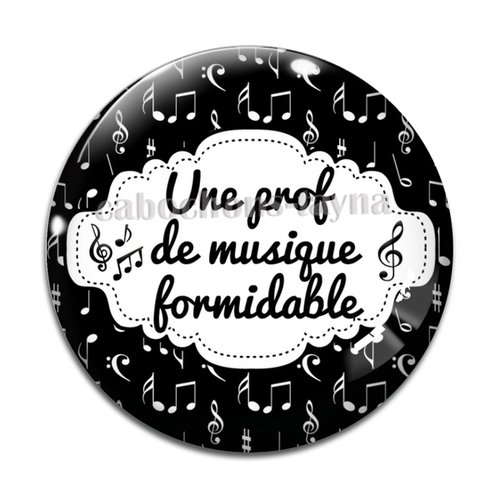 Cabochon prof de musique, cabochon résine, verre rond différente taille