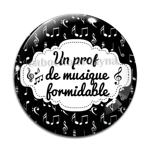 Cabochon prof de musique, cabochon résine, verre rond différente taille