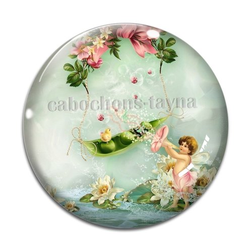 Cabochon ange, cabochon résine ou verre rond différente taille