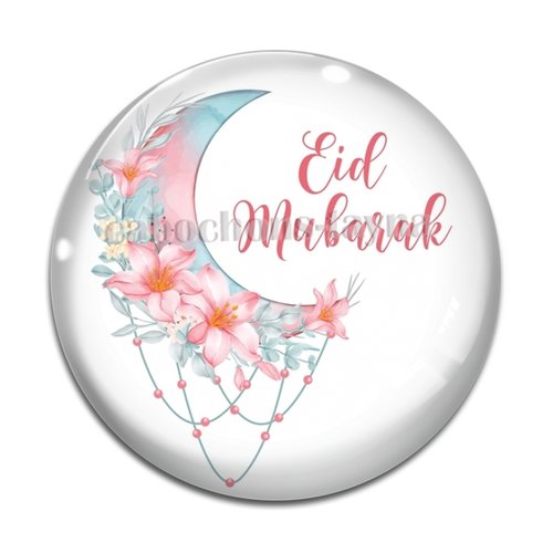 Cabochon eid moubarak, cabochon résine ou verre rond différente taille