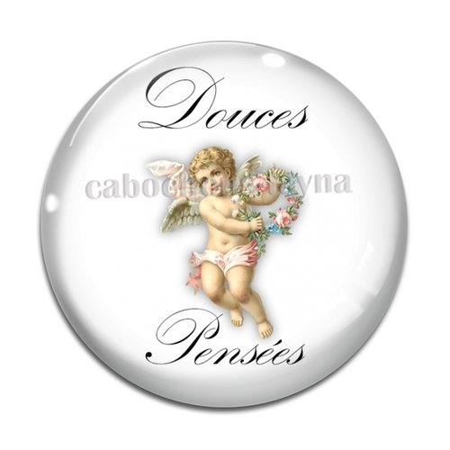 Cabochon douces pensées, cabochon résine ou verre rond différente taille